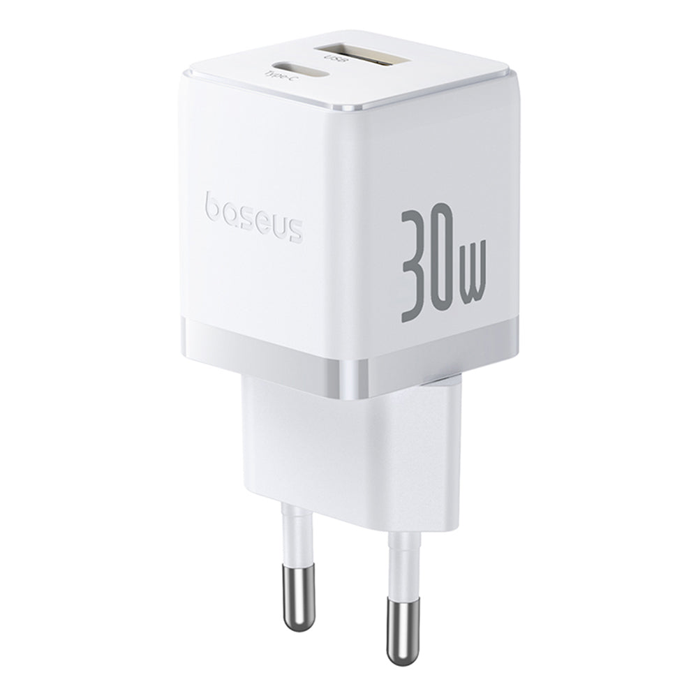 Netwerkoplader met USB-C Kabel Baseus Palm, 30W, 3A, 1 x USB-A - 1 x USB-C, Wit P1011160A213-01