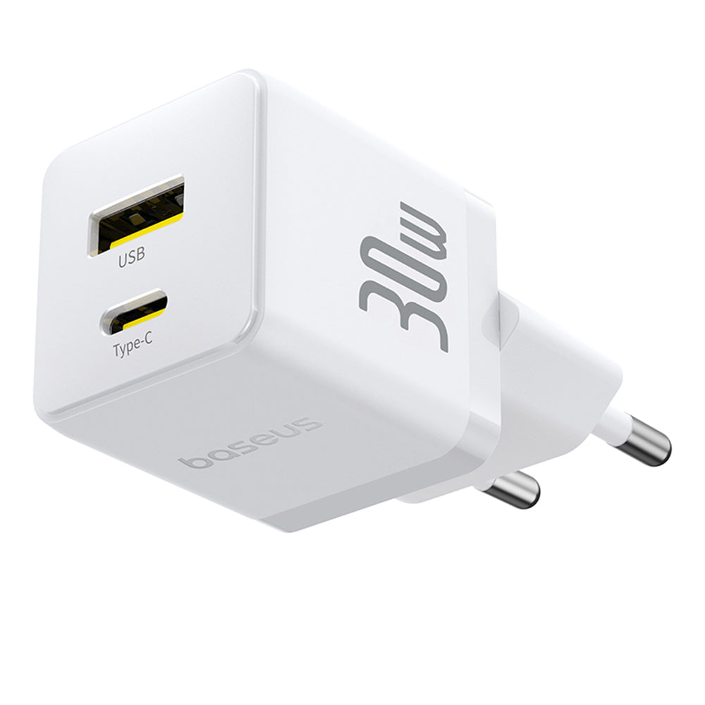 Netwerkoplader met USB-C Kabel Baseus Palm, 30W, 3A, 1 x USB-A - 1 x USB-C, Wit P1011160A213-01