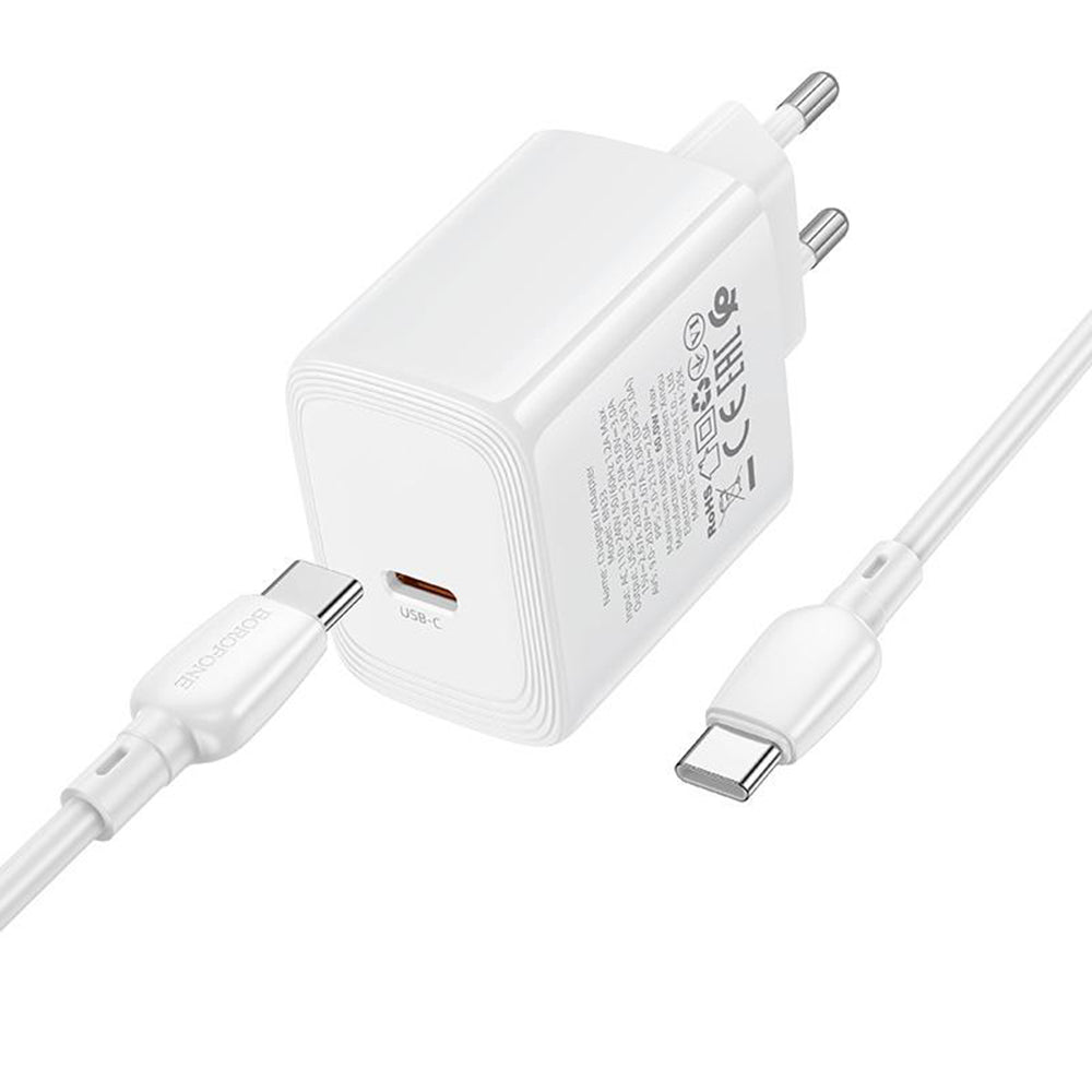 Netzteil mit USB-C-Kabel Borofone BN33 Fuente, 40W, 1 x USB-C, Weiß