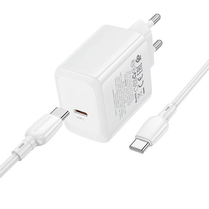 Netzteil mit USB-C-Kabel Borofone BN33 Fuente, 40W, 1 x USB-C, Weiß