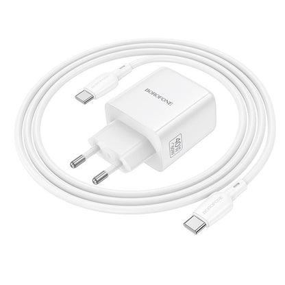Netzteil mit USB-C-Kabel Borofone BN33 Fuente, 40W, 1 x USB-C, Weiß
