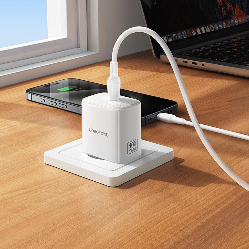 Netzteil mit USB-C-Kabel Borofone BN33 Fuente, 40W, 1 x USB-C, Weiß
