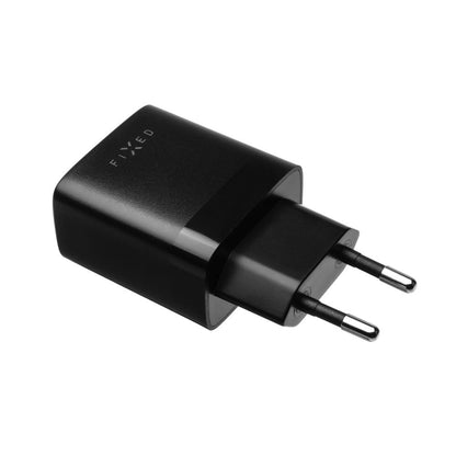 Netwerkoplader met USB-C kabel Fixed, 17W, 3A, 2 x USB-A, Zwart