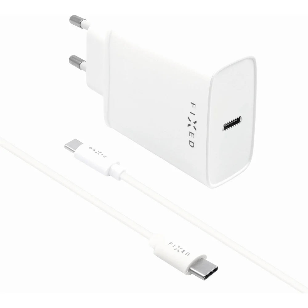 Netwerkoplader met USB-C Kabel Fixed, 20W, 3A, 1 x USB-C, Wit