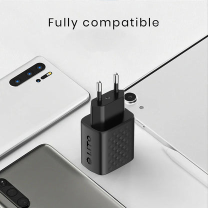 Netwerkoplader met USB-C Kabel Lito LC15T, 20W, 3A, 1 x USB-A - 1 x USB-C, Zwart