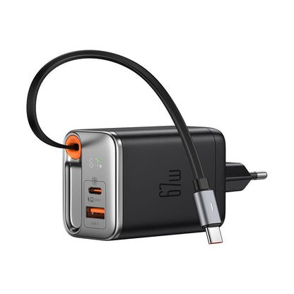 Netzladegerät mit USB-C Kabel McDodo CH-4100 FreeGo Display, 67W, 3.35A, 1 x USB-A - 1 x USB-C, Schwarz