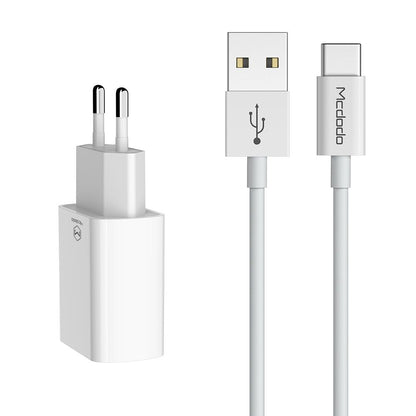 Netzladegerät mit USB-C Kabel McDodo CH-6721 Angebot, 12W, 2.4A, 2 x USB-A, Weiß