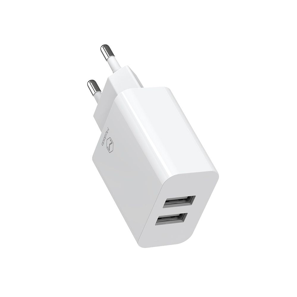 Netzladegerät mit USB-C Kabel McDodo CH-6721 Angebot, 12W, 2.4A, 2 x USB-A, Weiß