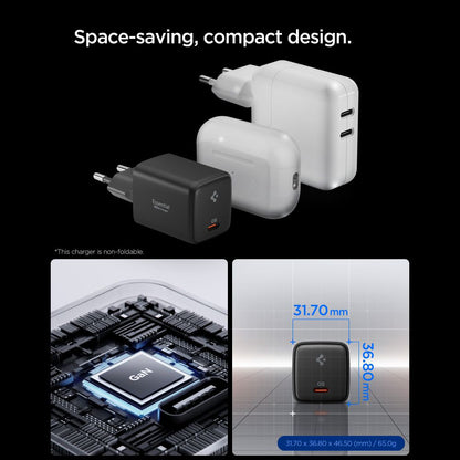 Netwerkoplader met USB-C Kabel Spigen EE451EU Essential, 45W, 3A, 1 x USB-C, Zwart ACH09474
