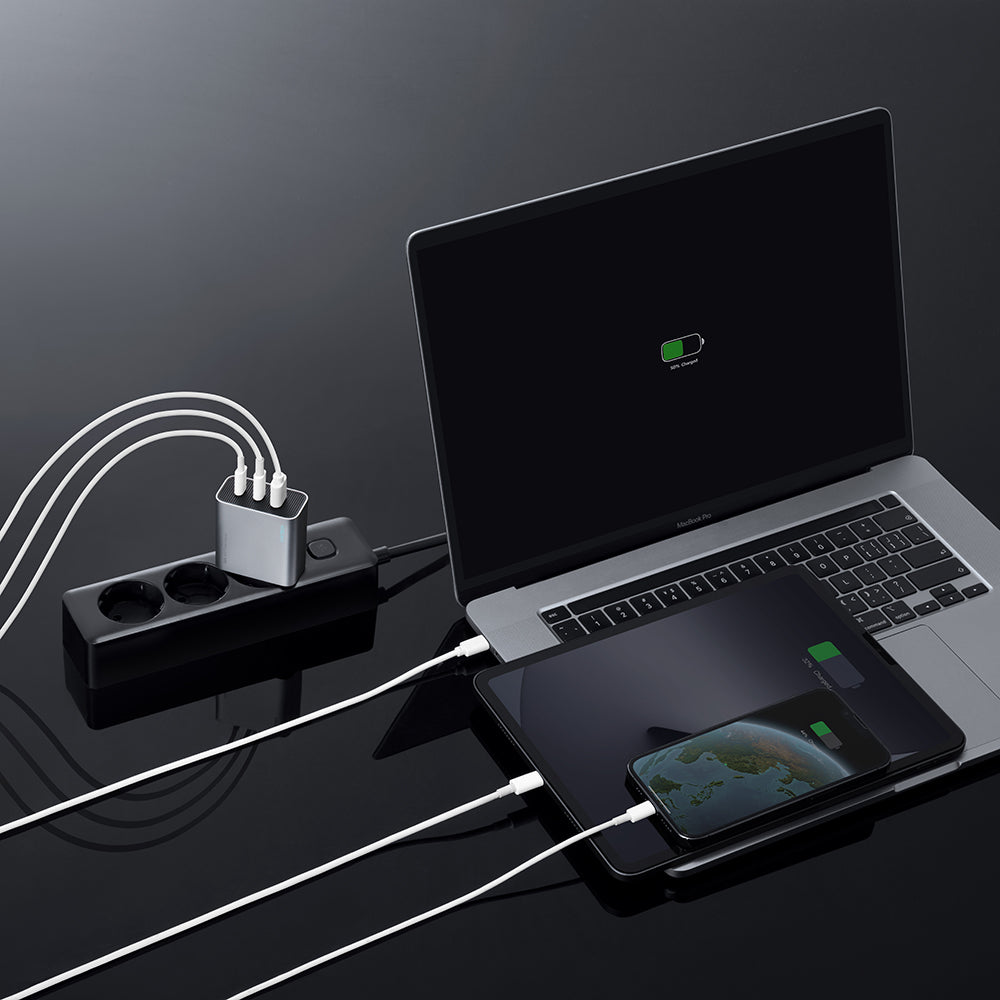 Cuktech Netlader, 65W, 3.25A, 1 x USB-A - 2 x USB-C, Wit CUK0A15CEUSL