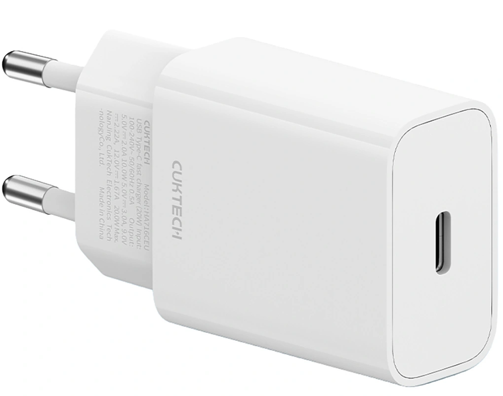 Chargeur secteur Cuktech HA716C, 20W, 3A, 1 x USB-C, Blanc