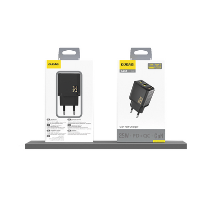 Netzladegerät Dudao A26T, 25W, 3A, 1 x USB-A - 1 x USB-C, Schwarz