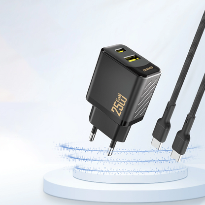 Netzladegerät Dudao A26T, 25W, 3A, 1 x USB-A - 1 x USB-C, Schwarz