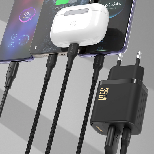 Dudao A27 Max Netlader, 35W, 1 x USB-A - 1 x USB-C, Zwart