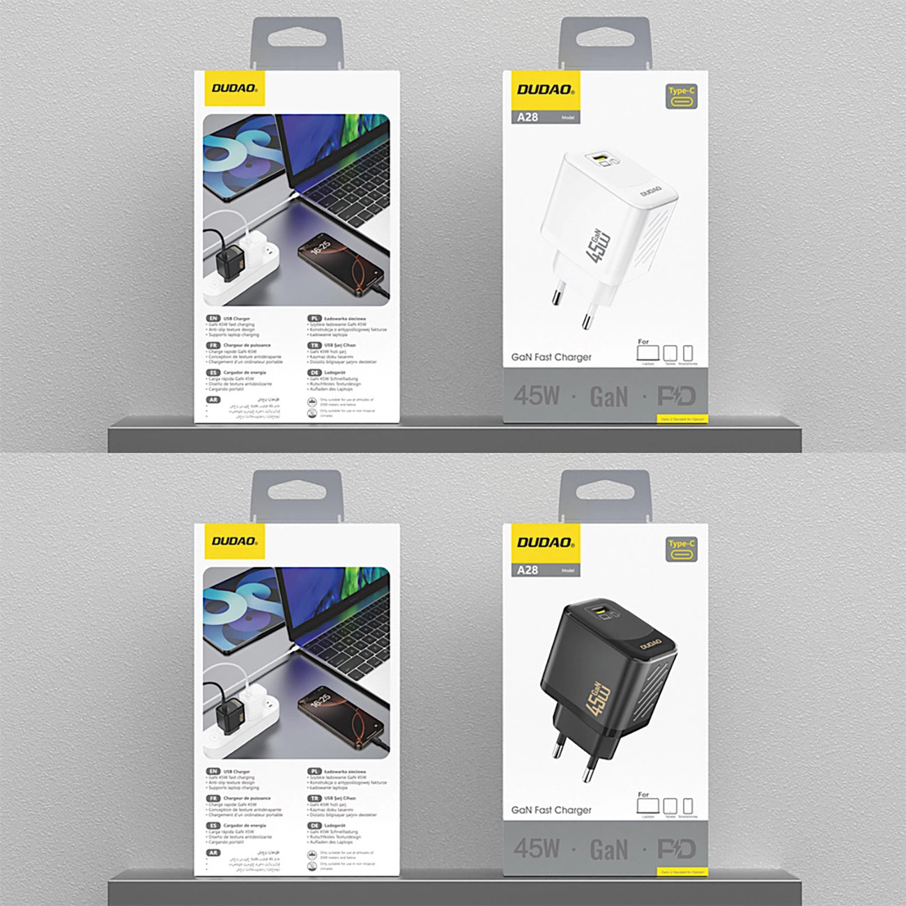 Dudao A28 Netwerkoplader, 45W, 3A, 1 x USB-C, Wit