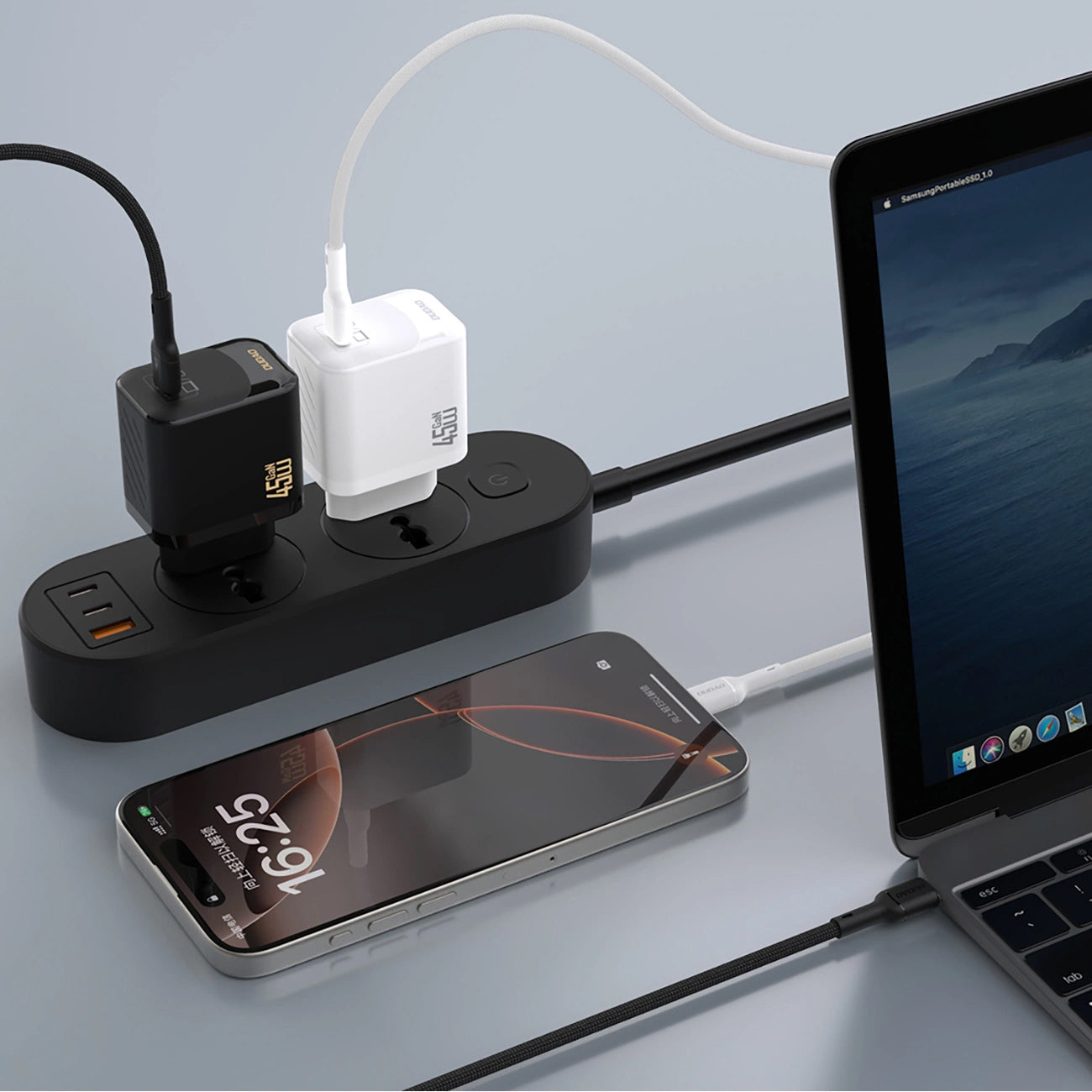 Dudao A28 Netwerkoplader, 45W, 3A, 1 x USB-C, Wit
