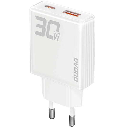 Netwerkoplader Dudao A30EU, 30W, 3A, 1 x USB-A - 1 x USB-C, Wit 