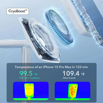 Draadloze Netwerkoplader ESR CryoBoost 3in1, 25W, 1.67A, Zwart