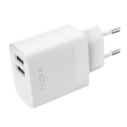 Chargeur Réseau Fixed, 17W, 3A, 2 x USB-A, Blanc