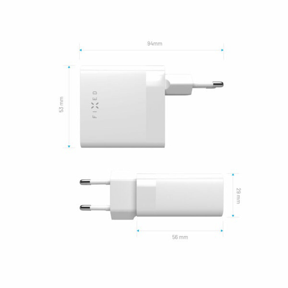 Vaste Netwerkoplader, 65W, 3.25A, 2 x USB-C, Wit
