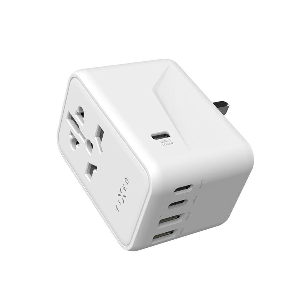 Netwerkoplader Fixed Travel, 65W, 3.25A, 2 x USB-A - 3 x USB-C, Wit