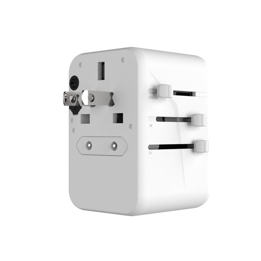 Netwerkoplader Fixed Travel, 65W, 3.25A, 2 x USB-A - 3 x USB-C, Wit