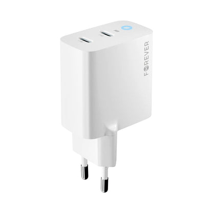 Forever Netwerkoplader TC-06-40CC, 40W, 3A, 2 x USB-C, Wit 