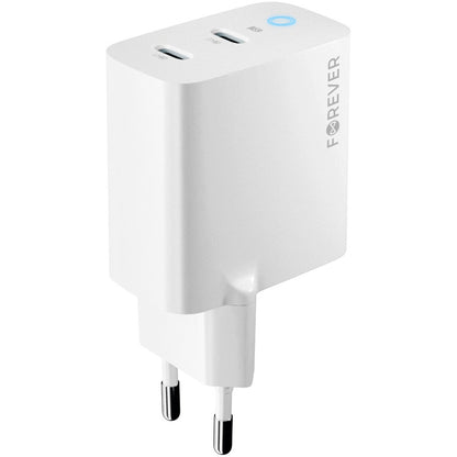 Chargeur réseau Forever TC-06-65CC, 65W, 3,25A, 2 x USB-C, blanc 