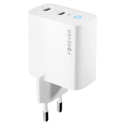 Chargeur réseau Forever TC-06-65CC, 65W, 3,25A, 2 x USB-C, blanc 