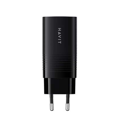 Chargeur Réseau HAVIT UC20, 65W, 3A, 1 x USB-A - 2 x USB-C, Noir