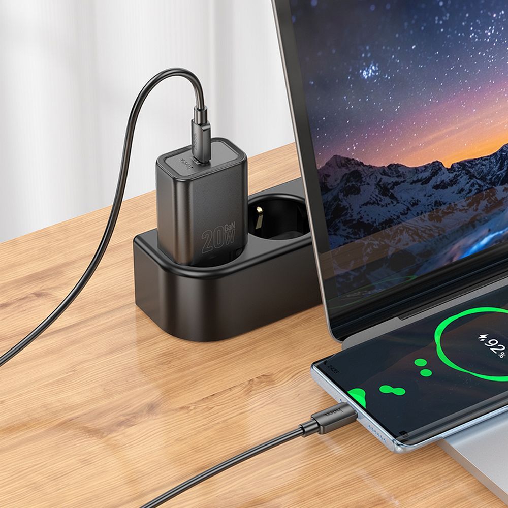 Netwerkoplader HOCO N60, 20W, 3A, 1 x USB-C, Zwart