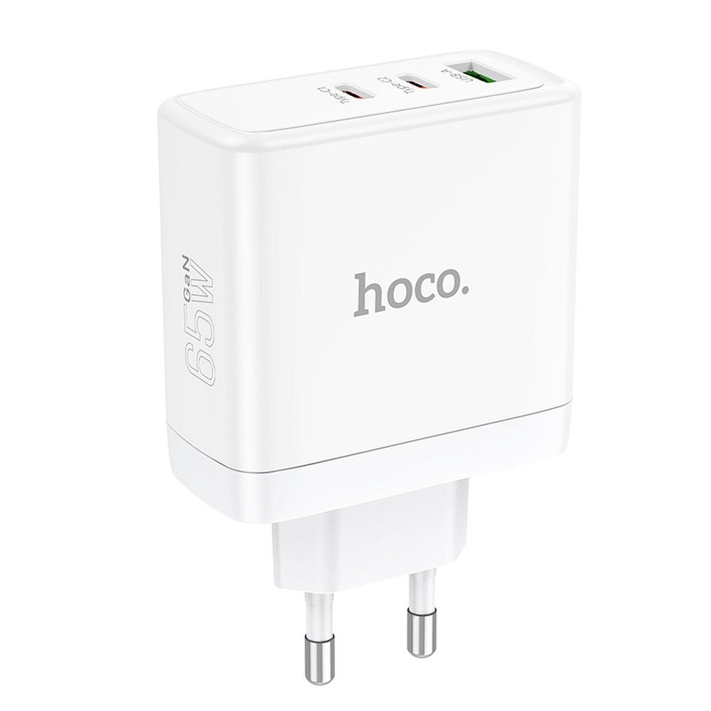Netwerkoplader HOCO N30, 65W, 3.25A, 1 x USB-A - 2 x USB-C, Wit