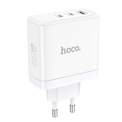 Netwerkoplader HOCO N30, 65W, 3.25A, 1 x USB-A - 2 x USB-C, Wit
