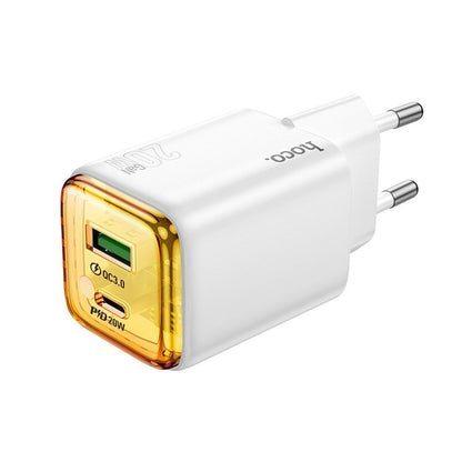 Netwerkoplader HOCO N52, 20W, 3A, 1 x USB-A - 1 x USB-C, Wit