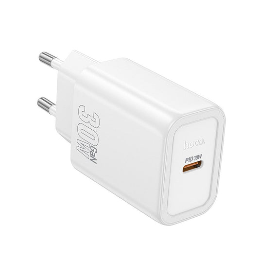 Chargeur Réseau HOCO N62, 30W, 3A, 1 x USB-C, Blanc