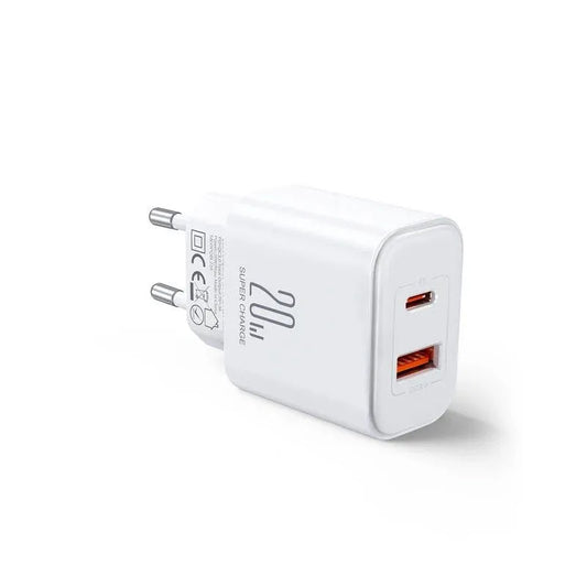 Netwerkoplader Joyroom JR-TCF05, 20W, 3A, 1 x USB-A - 1 x USB-C, Wit