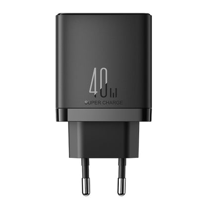 Chargeur réseau Joyroom JR-TCF09, 40W, 3A, 2 x USB-C, noir 