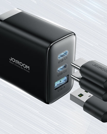 Chargeur réseau Joyroom JR-TCF10, 32W, 3A, 1 x USB-A - 2 x USB-C, Noir 