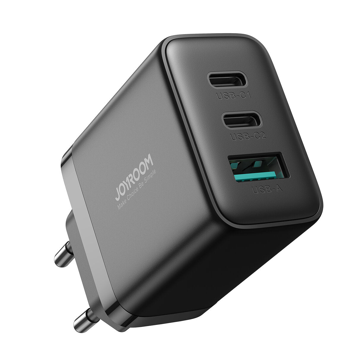 Chargeur réseau Joyroom JR-TCF10, 32W, 3A, 1 x USB-A - 2 x USB-C, Noir 