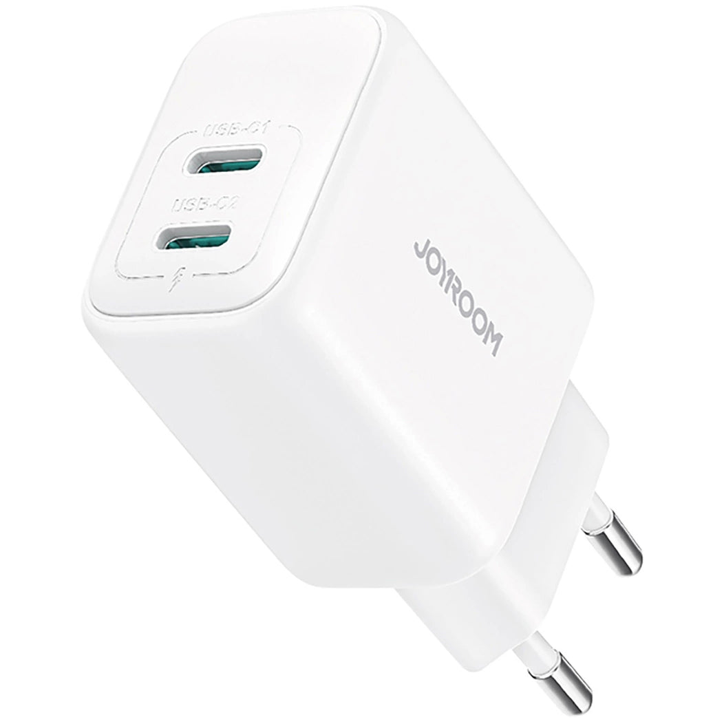 Chargeur Réseau Joyroom JR-TCF12, 20W, 3A, 2 x USB-C, Blanc