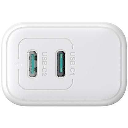 Chargeur Réseau Joyroom JR-TCF12, 20W, 3A, 2 x USB-C, Blanc
