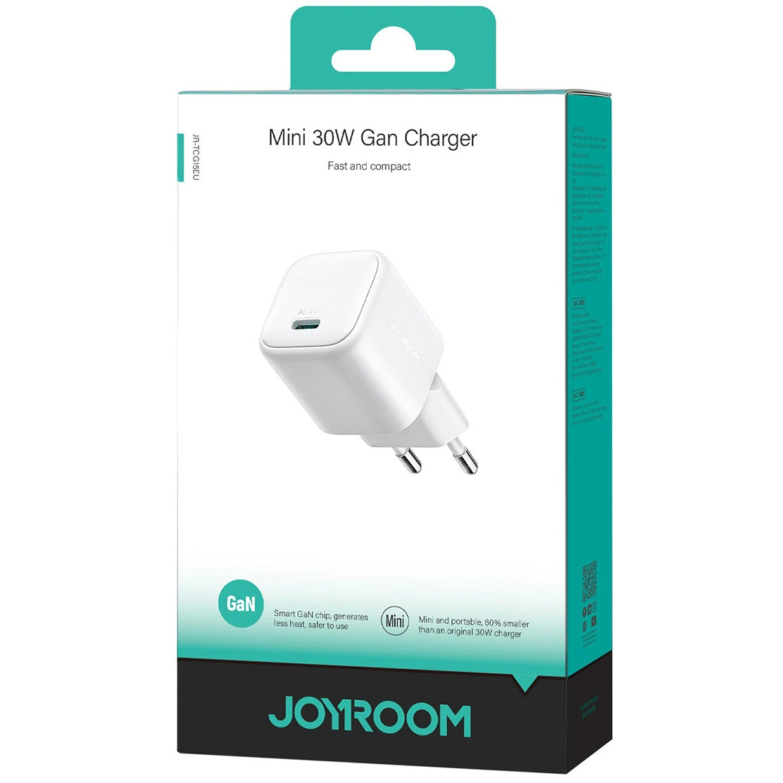 Chargeur Réseau Joyroom JR-TCG15 Mini, 30W, 3A, 1 x USB-C, Blanc