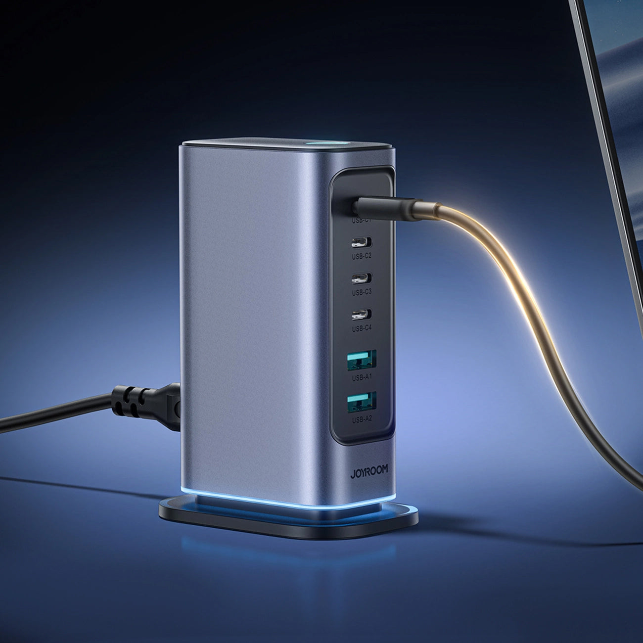 Oplaadstation Joyroom JR-TCM02, 65W, 3.25A, 2 x USB-A - 4 x USB-C, Gri