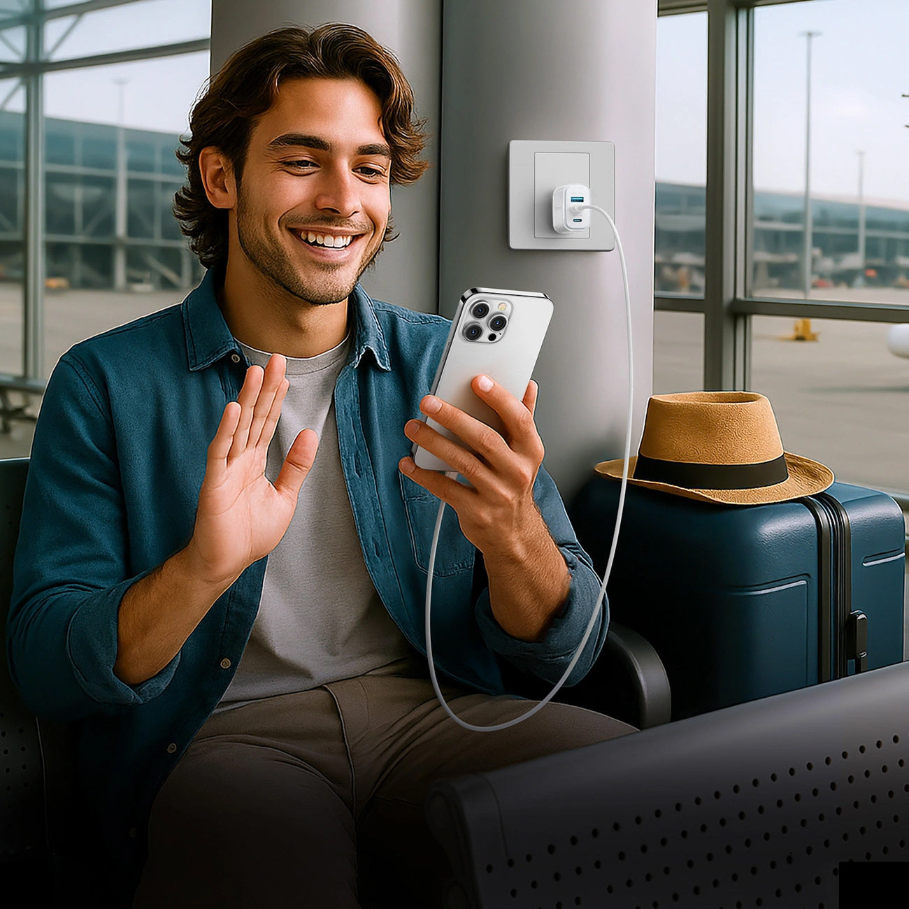 Chargeur secteur Joyroom JR-TG6, 30W, 3A, 1 x Lightning - 1 x USB-A - 1 x USB-C, Blanc