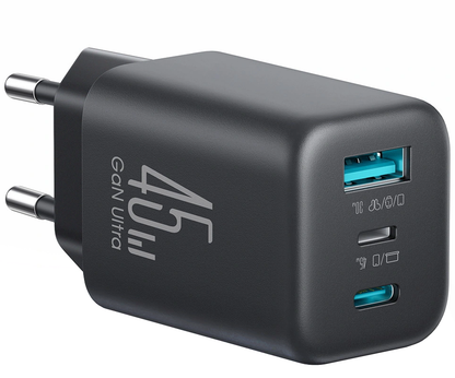 Joyroom Netzladegerät JR-TO1, 45W, 3A, 1 x Lightning - 1 x USB-A - 1 x USB-C, Schwarz