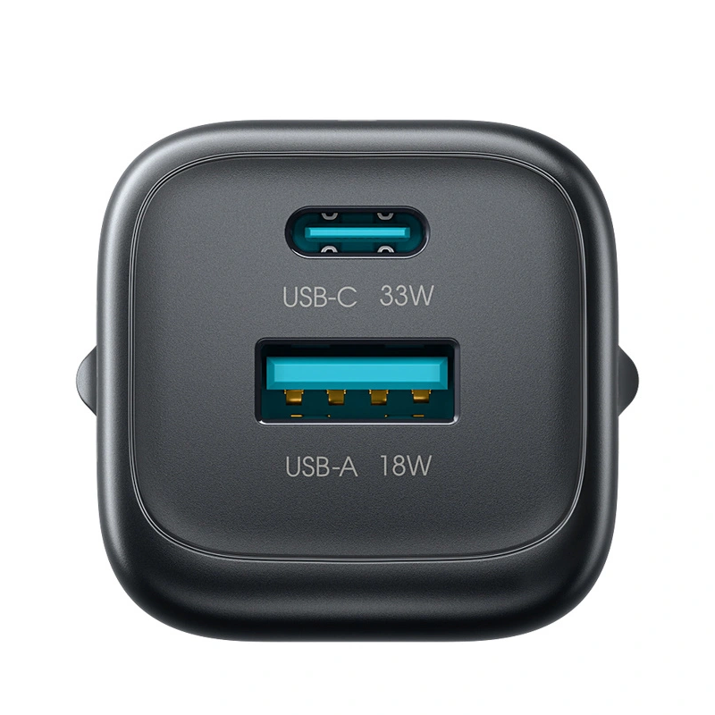 Joyroom JR-TG7 Network Charger, 33W, 3A, 1 x USB-A - 1 x USB-C, Black
