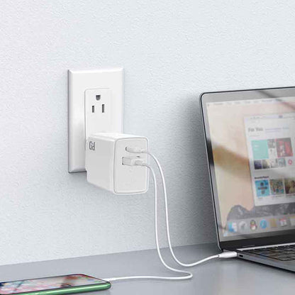Lito LC09 Network Charger, 20W, 3A, 1 x USB-A - 1 x USB-C, White