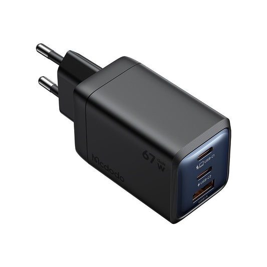 Netzladegerät McDodo CH-0970 Gana Mini, 67W, 3A, 1 x USB-A - 2 x USB-C, Schwarz