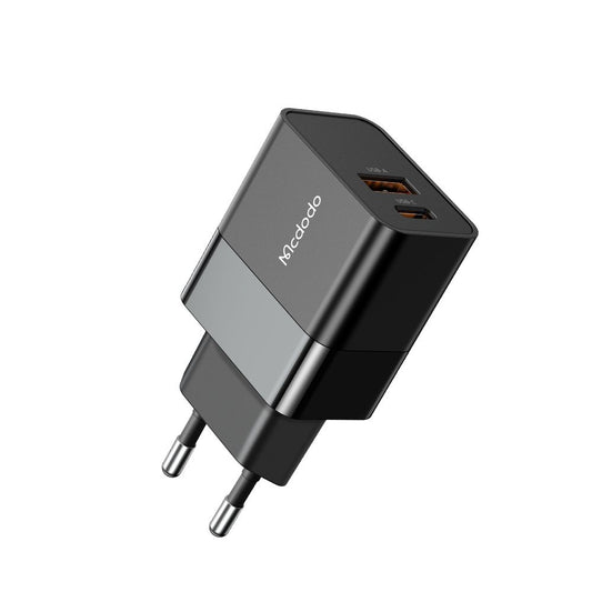 Netzladegerät McDodo CH-1951 Hydrogen, 20W, 3A, 1 x USB-A - 1 x USB-C, Schwarz