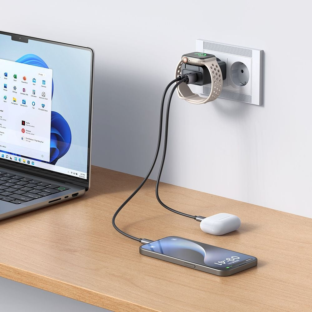 Chargeur Réseau McDodo CH-3700 Companion, 30W, 3A, 1 x USB-A - 1 x USB-C, Noir